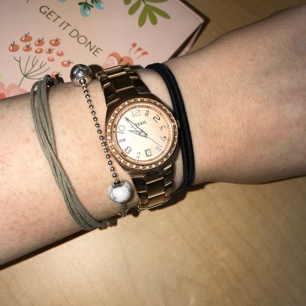 Rose Gold Fossil Watch!